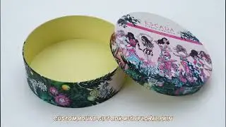 Custom Round Gift Box with Floral Print | ESCADA Style Packaging