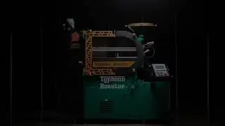 Typhoon roaster 5 kg teaser. Fluid-bed roaster with transparant roasting chamber door.