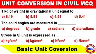Civil Engineering basic unit conversion mcq | Units Conversion in Civil Engineering unit conversions