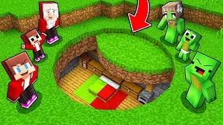Mikey Family and JJ Family Found SECRET ROUND BASE in Minecraft (Maizen)