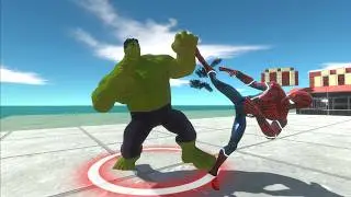 What Happens If 5 Hulks Fight Spider-Man? - ARBS - Animal Revolt Battle Simulator