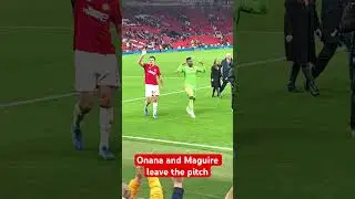 The goal scorer and the penalty saver leave the pitch. Maguire and Onana get a win for Man United
