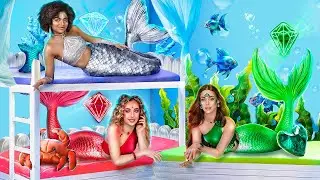 Мы построили двухэтажную кровать для тройняшек! Девушки Изумруд, Рубин и Бриллиант