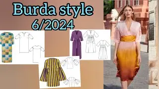 Technical drawings with Burda style 6/2024 Surprising patterns.
