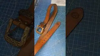 ремень ручной работы из кожи буйвола #изготовление #кожа #клише #leathercraft