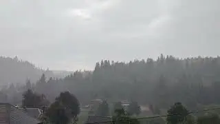 Heavy rain in Plav'ya Lviv region Ukraine 17-08-2023