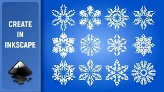 We draw vector snowflakes. Made in Inkscape (Speed Art)