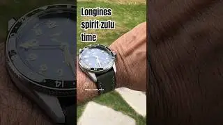 Longines spirit zulu time on moss green suede leather strap #longineswatch #wristroll #leatherstrap