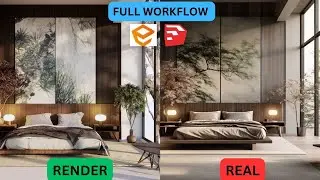 How I created a Realistic Interior Render in Enscape #youtube