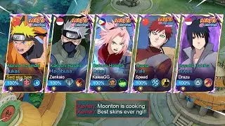 FINALLY!! 5 MAN NARUTO COLLAB SKINS GAMEPLAY IS HERE!!😱(Best collab skins ever!!)