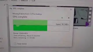 File Transfer Speed via USB 3.0 card reader (~75MB/sec)