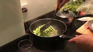 Chinese student cooking food