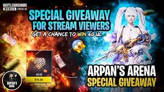60 UC for Everyone | Special Giveaway for Subscribers | Total 10 Winners #arpanarena