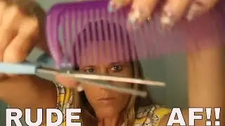 ASMR Roleplay | Rude Hairdresser Giving YOU a Haircut while gum chewing ✂