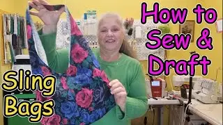 DIY How to sew a reversible sling bag boho/hobo style shoulder bag and how to draft your own pattern