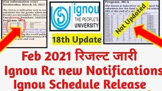 ignou results update 2021|ignou 18th result update|ignou results update 2020|ignou rc notification