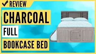 Discovery World Furniture Charcoal Full Bookcase Bed with 3 Drawers and Twin Trundle