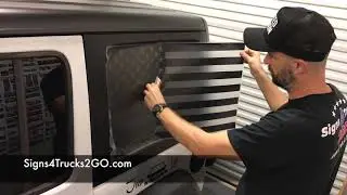 Decal Installation hardtop window Flag Decal Jeep wrangler JL US USA Video n22