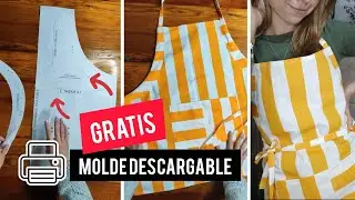 Delantal ajustable!! CON MOLDE DESCARGABLE + TUTORIAL 🙉✂️ | Fácil y Rápido 👈