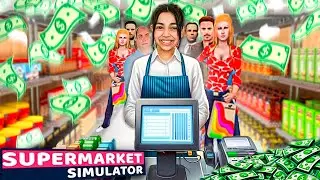 OLHA ESSA FILA MEU SUPERMERCADO ESTÁ BOMBANDO! - Supermarket Simulator