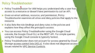 Policy Troubleshooter In Google Cloud (GCP)