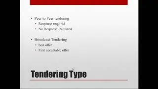 Tendering Process in SAP TM Class 13