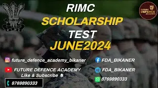 RIMC JUNE 2024 SCHOLARSHIP TEST|RIMC 2024|#rimc #rimc_coaching_center #fda