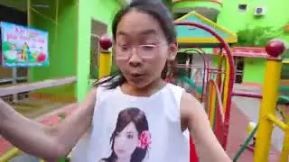 Indoor playground for kids pretend play with LaLa Kids TV doctor   Funny Video f