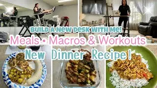 FULL DAY OF EATING & WORKOUTS  | NEW RECIPE & BUILD A NEW STANDING DESK W/ ME  | IN WITH JEN