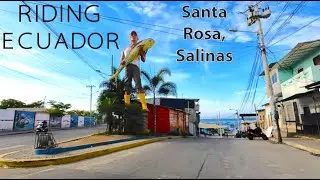 Riding single speed in Santa Rosa, Salinas, Ecuador.