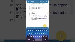 Swap two variable program in Python. 