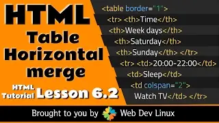 HTML Tutorial - Chapter 6.2 - Table Horizontal Merge