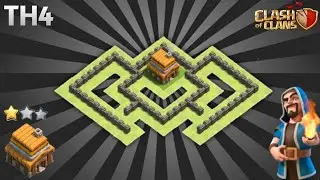 BEST TH4 BASE WITH REPLAY | TH4 BASE COPY LINK - CLASH OF CLANS