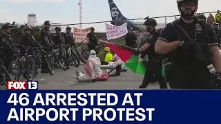 Pro-Palestine demonstrators arrested after blocking airport traffic for hours | FOX 13 Seattle