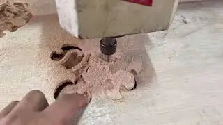 Test cut after repair this old China CNC Router