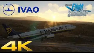 Microsoft Flight Simulator 2020 | B737 | IVAO | Ryanair | Perpiñán - Madrid | Amazing Sunset | 4 K