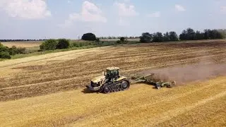 Challenger MT-865 и Amazone Catros! Дисковка после уборки пшеницы!