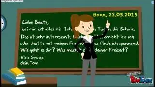 Write a letter to me in brief. How to write a letter in German. German language.