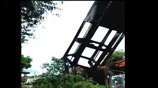 Water tank demolition ।।  When the water tank landed on the JCB 3DX after breaking it ।।