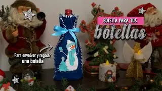 ⛄️ PORTA BOTELLAS para vinos NAVIDEÑOS - Porta botellas NAVIDEÑAS de FIELTRO - Cubre BOTELLA