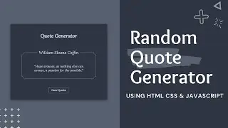 Build A Random Quote Generator in HTML CSS & JavaScript | Source code
