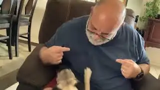 Grampy being silly with my dog Gary 🤪😜