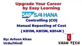 How to Create SAP-CO: Manual Reposting of Cost (Urdu/Hindi)