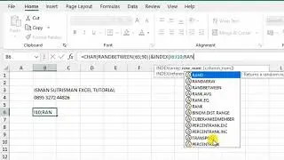 GABUNGAN RUMUS EXCEL CHAR INDEX RANDBETWEEN