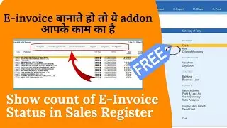 Show count of E-Invoice Status in Sales Register #tallyprime