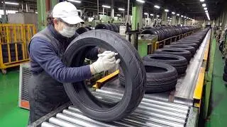 Process of Making Motorcycle Tires. Korean Tire Factory