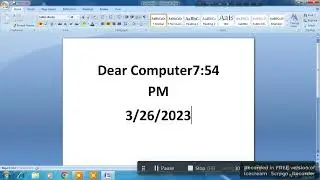 Current Date & Time Use In MS Word @Dear Computer 1234