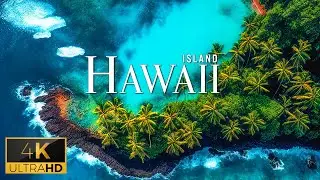FLYING OVER HAWAII (4K Video UHD) - Relaxing Music With Beautiful Natural Video For Stress Relief