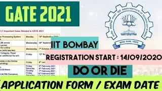 GATE 2021 Important Dates | GATE  Exam date | GATE official Notification | GATE 2021 exam Schedule