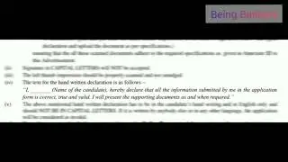 Hand Written Declaration For IBPS | Format